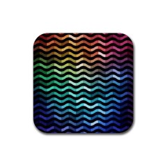 Digital Waves Rubber Coaster (square)  by Sparkle