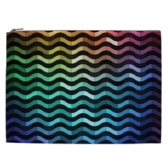 Digital Waves Cosmetic Bag (xxl) by Sparkle