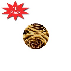 Gold Roses 1  Mini Buttons (10 Pack) 