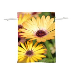 Yellow Flowers Lightweight Drawstring Pouch (l) by Sparkle