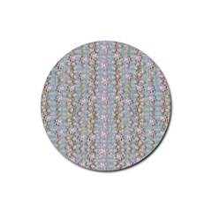 Summer Florals In The Sea Pond Decorative Rubber Coaster (round)  by pepitasart