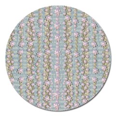 Summer Florals In The Sea Pond Decorative Magnet 5  (round) by pepitasart