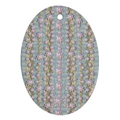 Summer Florals In The Sea Pond Decorative Oval Ornament (two Sides) by pepitasart