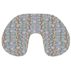 Summer Florals In The Sea Pond Decorative Travel Neck Pillow by pepitasart