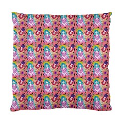 Blue Haired Girl Pattern Pink Standard Cushion Case (two Sides)