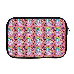 Blue Haired Girl Pattern Pink Apple Macbook Pro 17  Zipper Case by snowwhitegirl