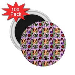 Purple Glasses Girl Pattern Lilac 2 25  Magnets (100 Pack) 