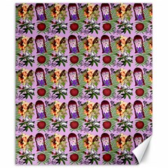 Purple Glasses Girl Pattern Lilac Canvas 20  X 24 