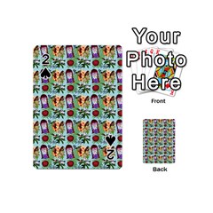 Purple Glasses Girl Pattern Blue Playing Cards 54 Designs (mini) by snowwhitegirl