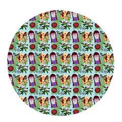 Purple Glasses Girl Pattern Blue Pop Socket (white)