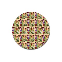 Purple Glasses Girl Pattern Peach Magnet 3  (round) by snowwhitegirl