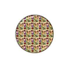 Purple Glasses Girl Pattern Peach Hat Clip Ball Marker