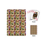 Purple Glasses Girl Pattern Peach Playing Cards Single Design (Mini) Back