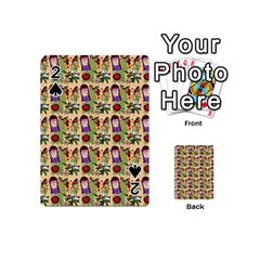 Purple Glasses Girl Pattern Peach Playing Cards 54 Designs (mini) by snowwhitegirl