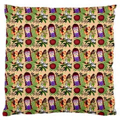 Purple Glasses Girl Pattern Peach Large Cushion Case (Two Sides)