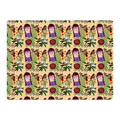 Purple Glasses Girl Pattern Peach Double Sided Flano Blanket (mini)  by snowwhitegirl