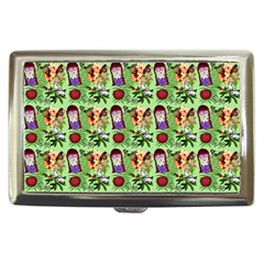 Purple Glasses Girl Pattern Green Cigarette Money Case