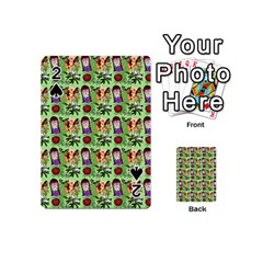 Purple Glasses Girl Pattern Green Playing Cards 54 Designs (mini) by snowwhitegirl