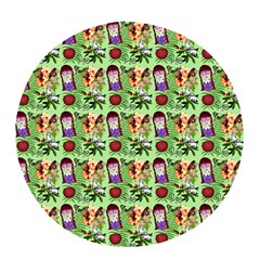 Purple Glasses Girl Pattern Green Pop Socket (white)