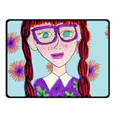 Purple Glasses Girl Wall Fleece Blanket (small) by snowwhitegirl