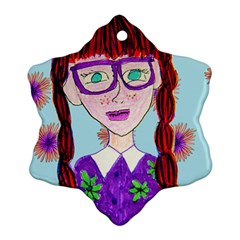 Purple Glasses Girl Wall Ornament (snowflake)