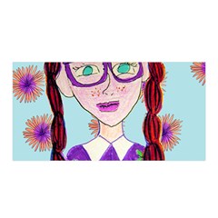 Purple Glasses Girl Wall Satin Wrap by snowwhitegirl