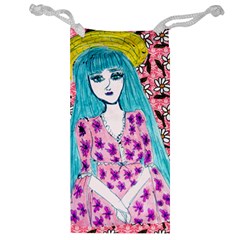 Blue Haired Girl Wall Jewelry Bag