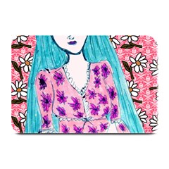 Blue Haired Girl Wall Plate Mats