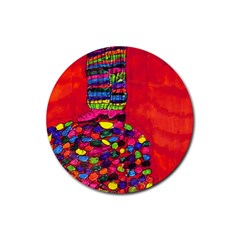 Colorful Leg Warmers Rubber Coaster (round)  by snowwhitegirl