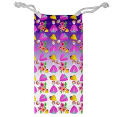 Girl With Hood Cape Heart Lemon Patternpurple Ombre Jewelry Bag by snowwhitegirl