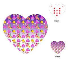 Girl With Hood Cape Heart Lemon Patternpurple Ombre Playing Cards Single Design (heart)