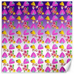 Girl With Hood Cape Heart Lemon Patternpurple Ombre Canvas 12  X 12  by snowwhitegirl