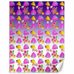 Girl With Hood Cape Heart Lemon Patternpurple Ombre Canvas 12  X 16  by snowwhitegirl