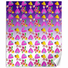 Girl With Hood Cape Heart Lemon Patternpurple Ombre Canvas 20  X 24 