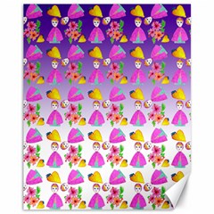 Girl With Hood Cape Heart Lemon Patternpurple Ombre Canvas 11  X 14  by snowwhitegirl