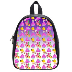 Girl With Hood Cape Heart Lemon Patternpurple Ombre School Bag (small) by snowwhitegirl