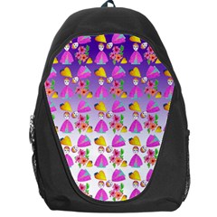 Girl With Hood Cape Heart Lemon Patternpurple Ombre Backpack Bag by snowwhitegirl
