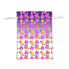 Girl With Hood Cape Heart Lemon Patternpurple Ombre Lightweight Drawstring Pouch (l) by snowwhitegirl