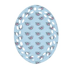 Zodiac Bat Pink Blue Oval Filigree Ornament (two Sides) by snowwhitegirl