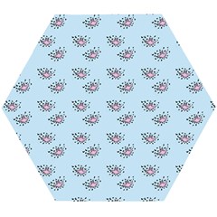 Zodiac Bat Pink Blue Wooden Puzzle Hexagon by snowwhitegirl