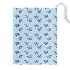 Zodiac Bat Pink Blue Drawstring Pouch (5xl) by snowwhitegirl