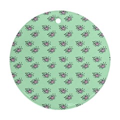 Zodiac Bat Pink Mint Round Ornament (two Sides) by snowwhitegirl