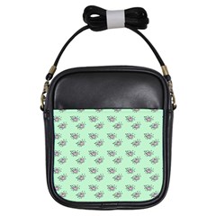 Zodiac Bat Pink Mint Girls Sling Bag by snowwhitegirl