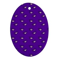 Zodiac Bat Pink Purple Oval Ornament (two Sides)