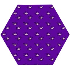 Zodiac Bat Pink Purple Wooden Puzzle Hexagon