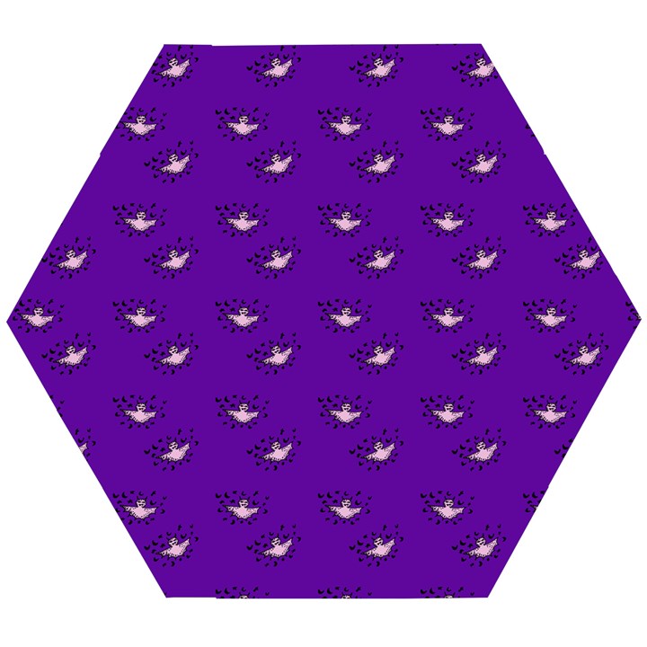 Zodiac Bat Pink Purple Wooden Puzzle Hexagon