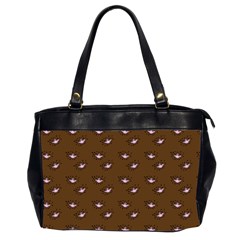 Zodiac Bat Pink Brown Oversize Office Handbag (2 Sides) by snowwhitegirl