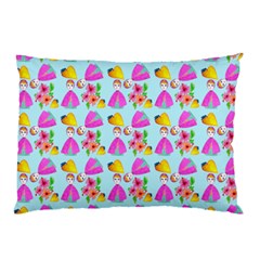 Girl With Hood Cape Heart Lemon Pattern Blue Pillow Case (two Sides) by snowwhitegirl