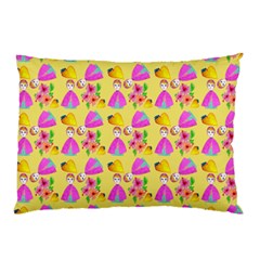 Girl With Hood Cape Heart Lemon Pattern Yellow Pillow Case