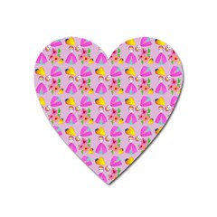 Girl With Hood Cape Heart Lemon Pattern Lilac Heart Magnet by snowwhitegirl